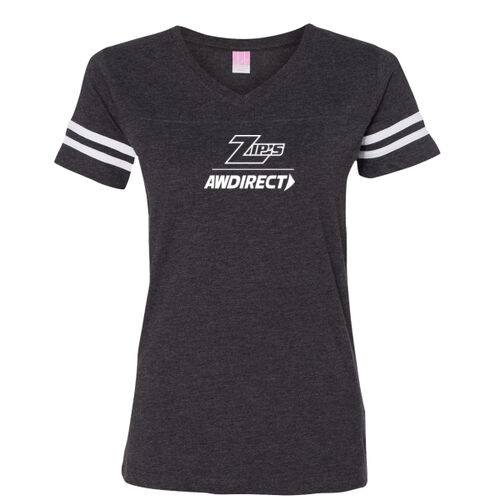 Women's Football V-Neck Fine Jersey Tee Thumbnail